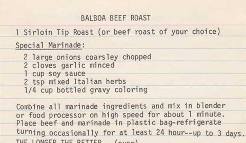 Madeline’s recipes, Balboa Beef Roast front of card