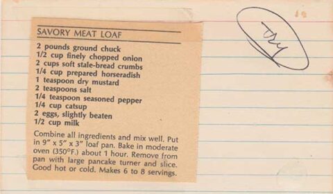 Madeline’s recipes, Savory Meatloaf