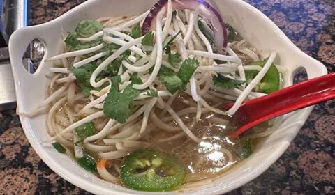 Bowl of homemade pho.