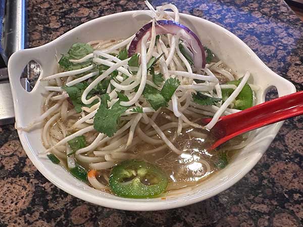 Bowl of homemade pho.